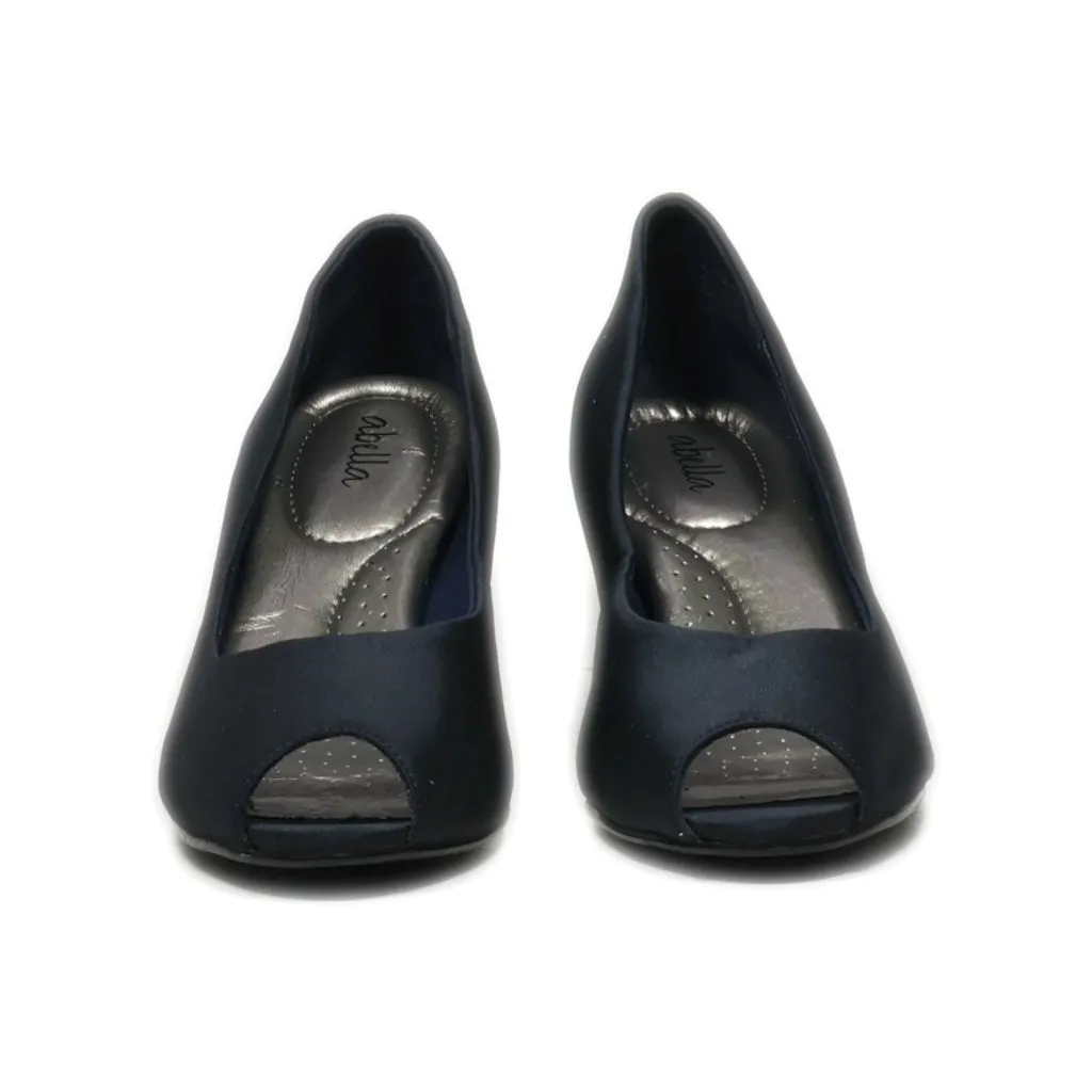 Abella Legassi Peep Toe Fabric Black Colour For Women