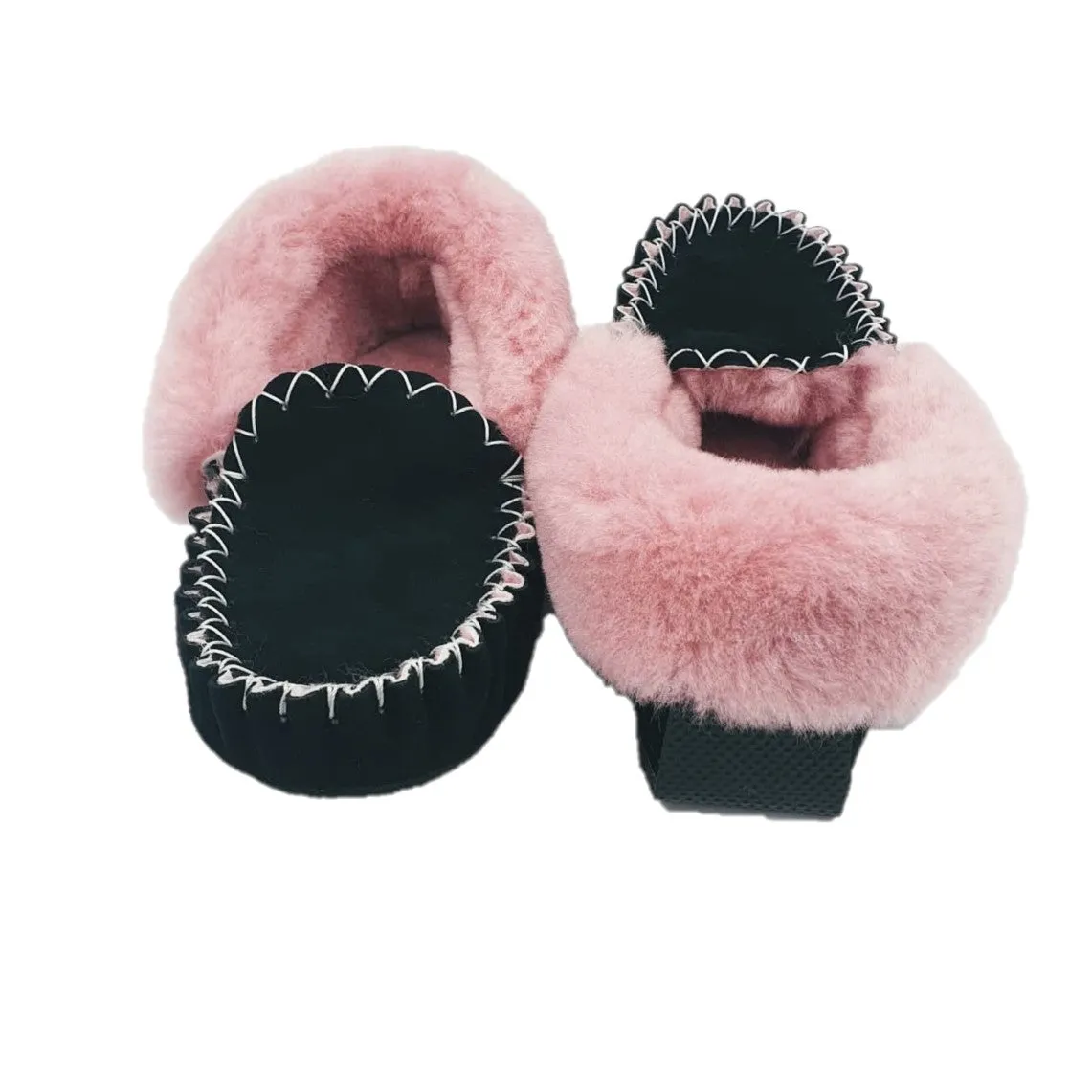Black & Pink Moccasins