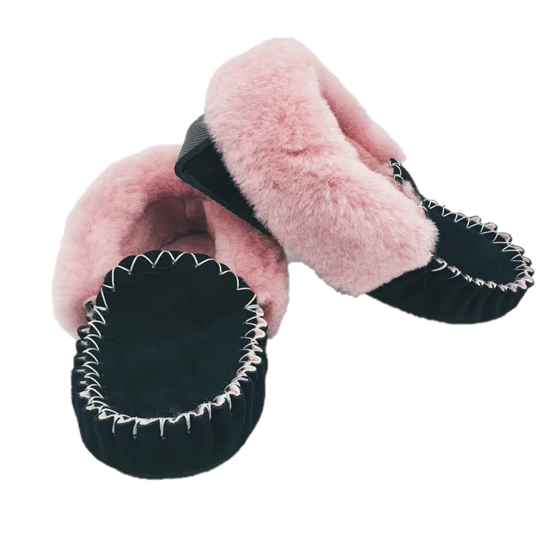 Black & Pink Moccasins