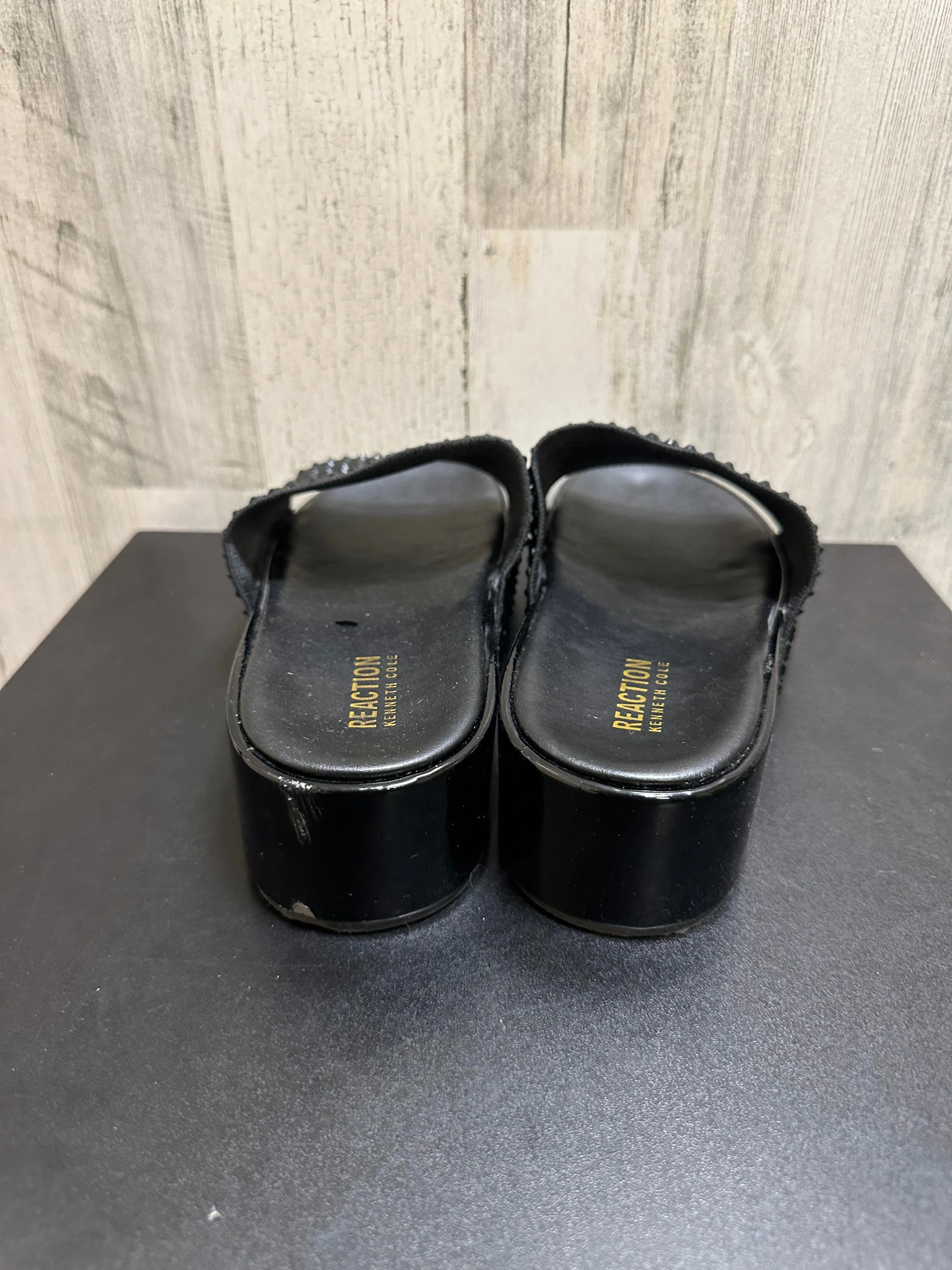 Black Sandals Heels Platform Kenneth Cole, Size 10