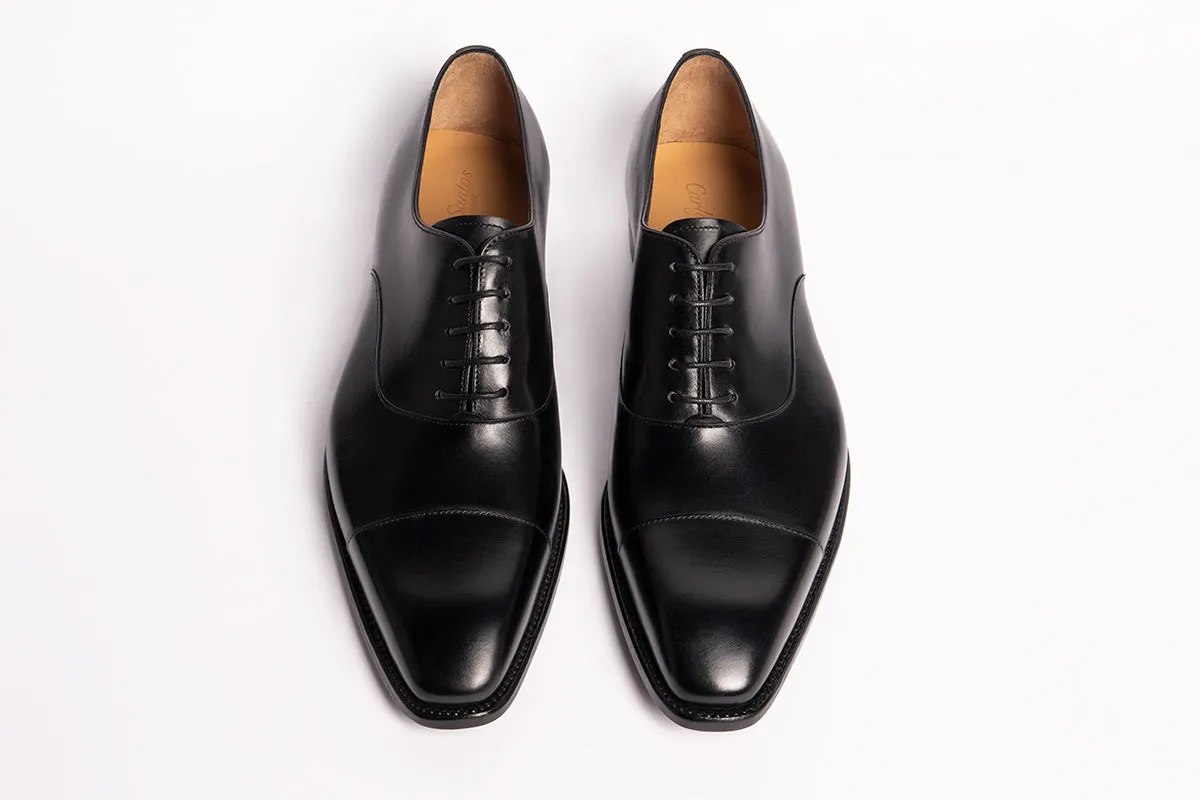 Carlos Santos 8627 Cap-Toe Oxford In Black Calf