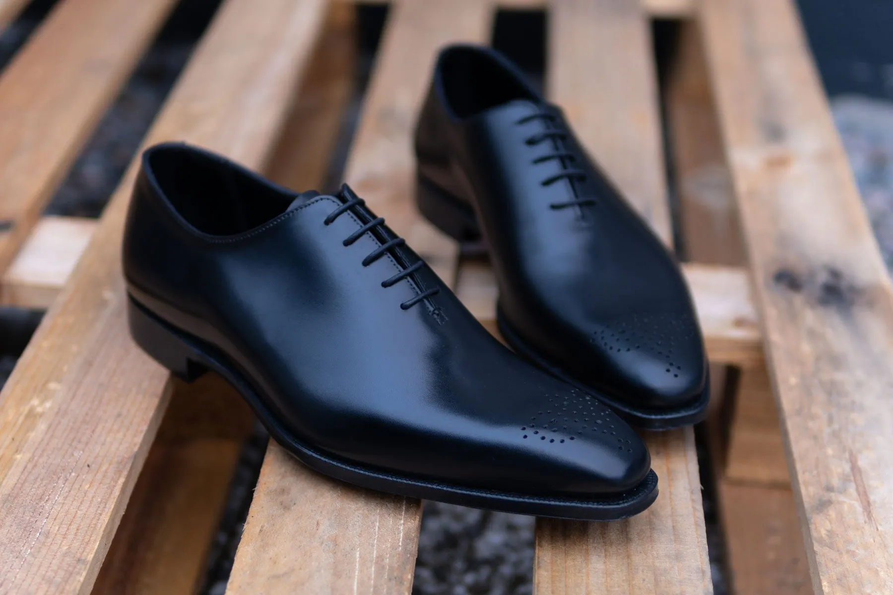 Crockett & Jones Weymouth 2 Handgrade Wholecut Oxford In Black Calf