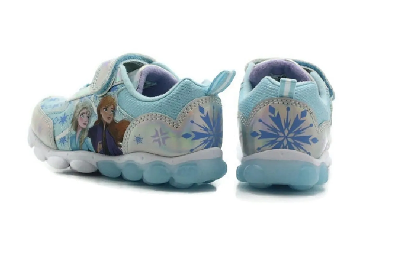 Disney Frozen 2 Girl's Lighted Athletic Sneaker, Blue/Silver (Toddler/Little Kid)
