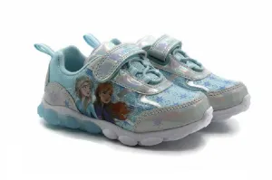 Disney Frozen 2 Girl's Lighted Athletic Sneaker, Blue/Silver (Toddler/Little Kid)