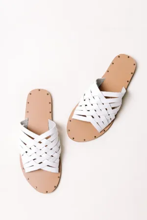 Eli Woven Sandals in White