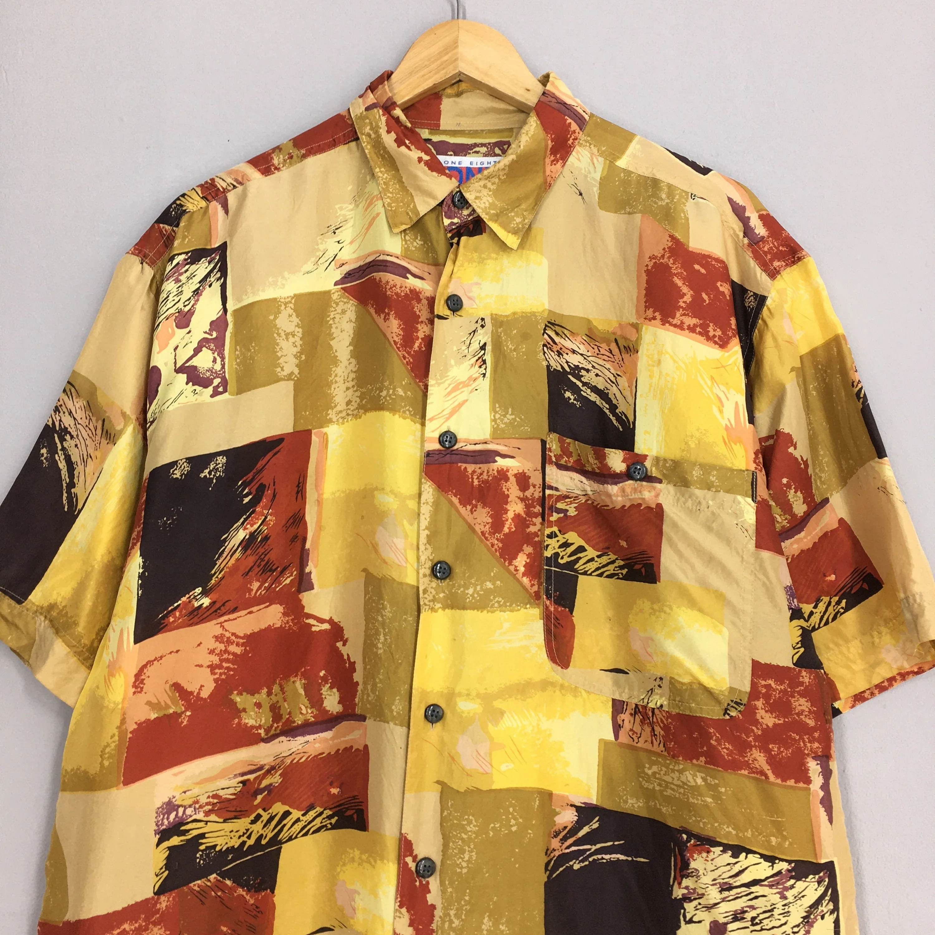 Funky Multicolor Abstract Pattern Shirt Medium