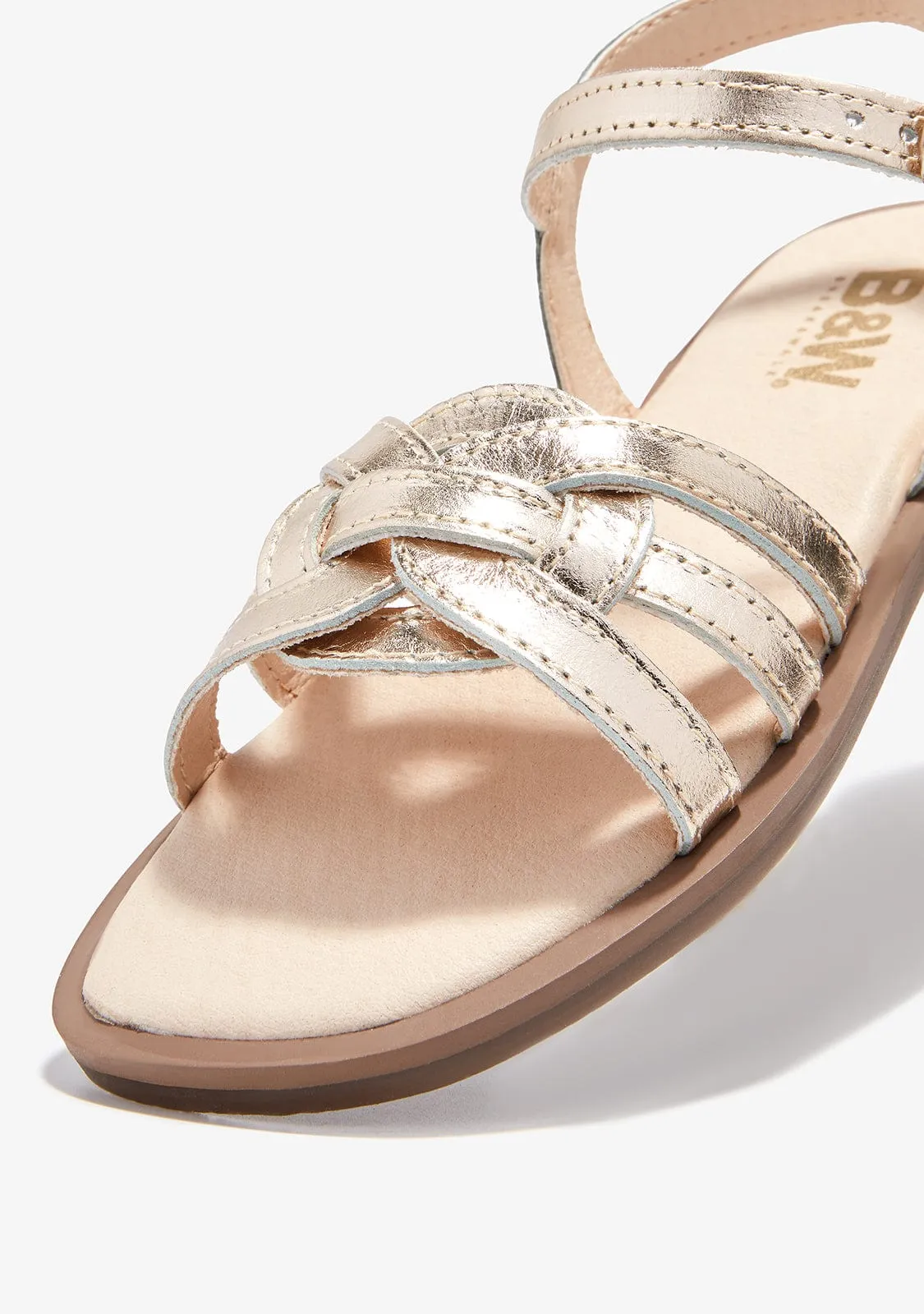 Gold Knot Sandals B&W