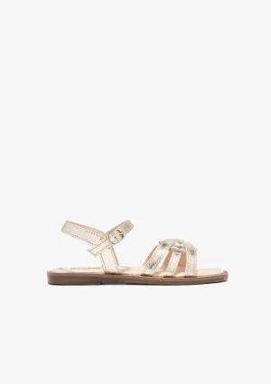 Gold Knot Sandals B&W