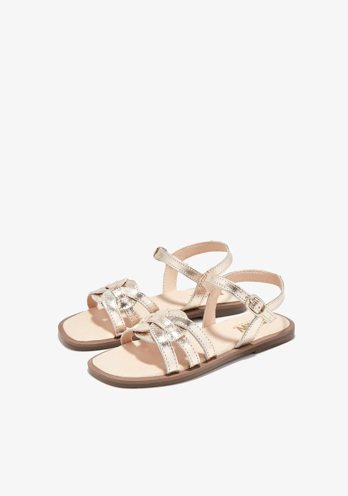 Gold Knot Sandals B&W
