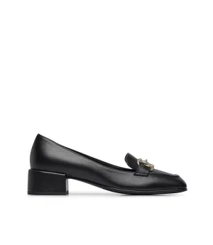Jewel clamp black nappa loafer