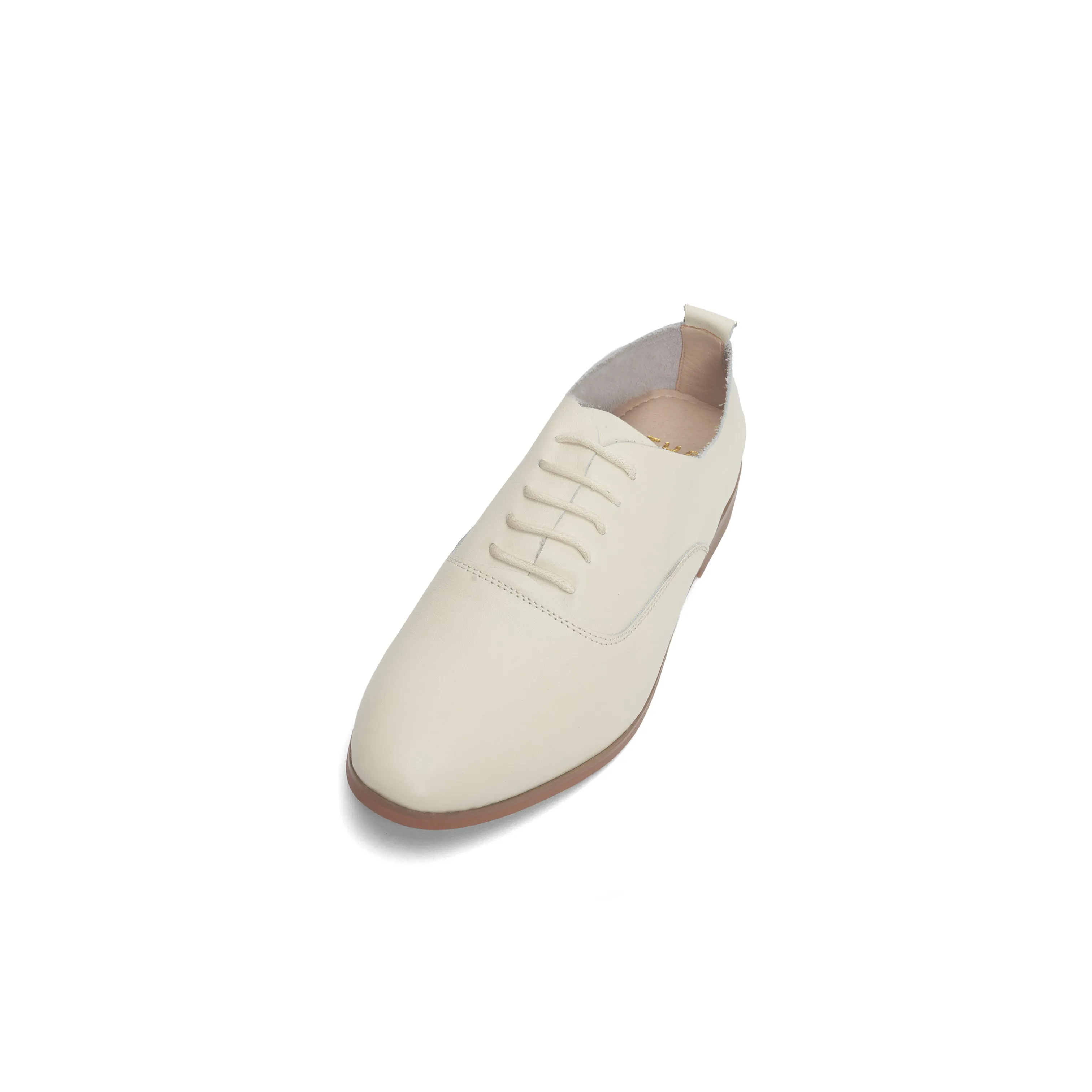 Kiff Leather Oxfords - White (BEI)