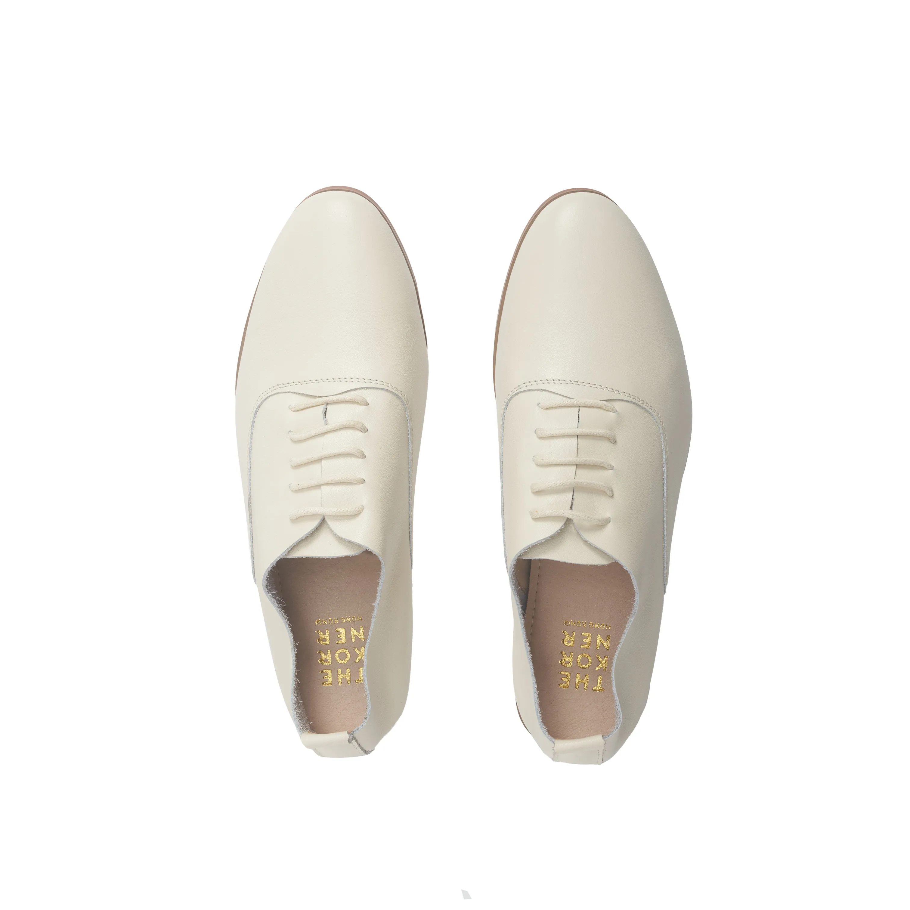 Kiff Leather Oxfords - White (BEI)