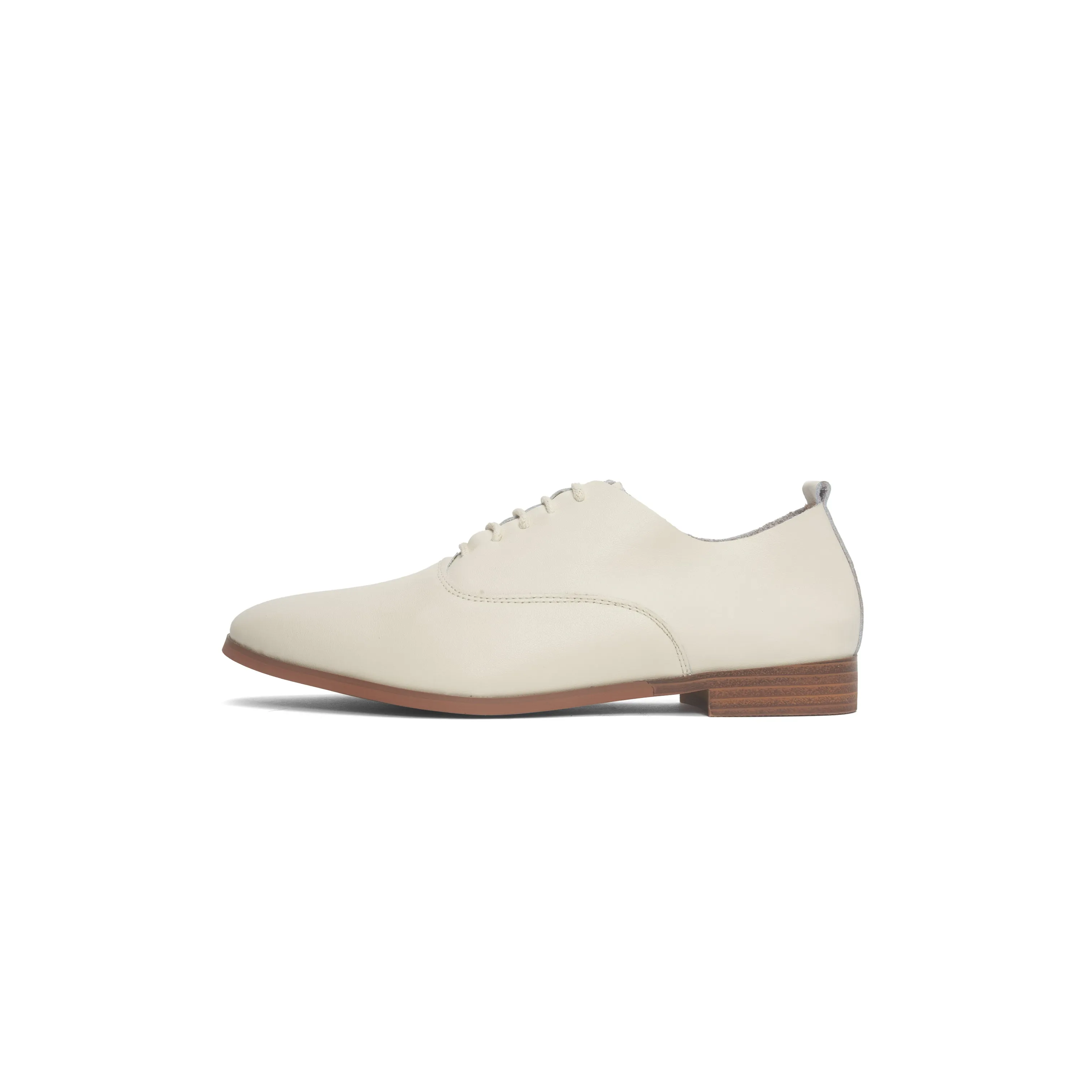 Kiff Leather Oxfords - White (BEI)