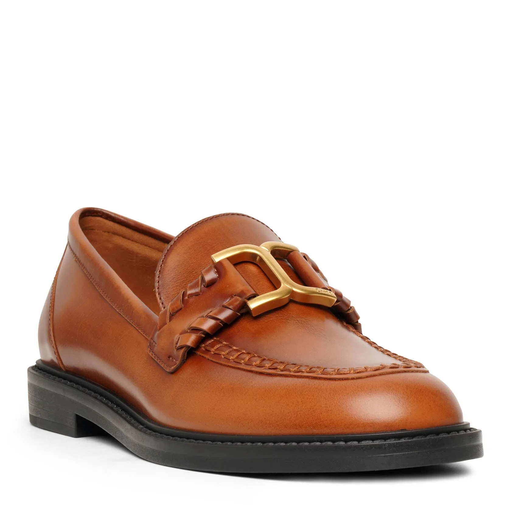 Marcie brown leather loafers