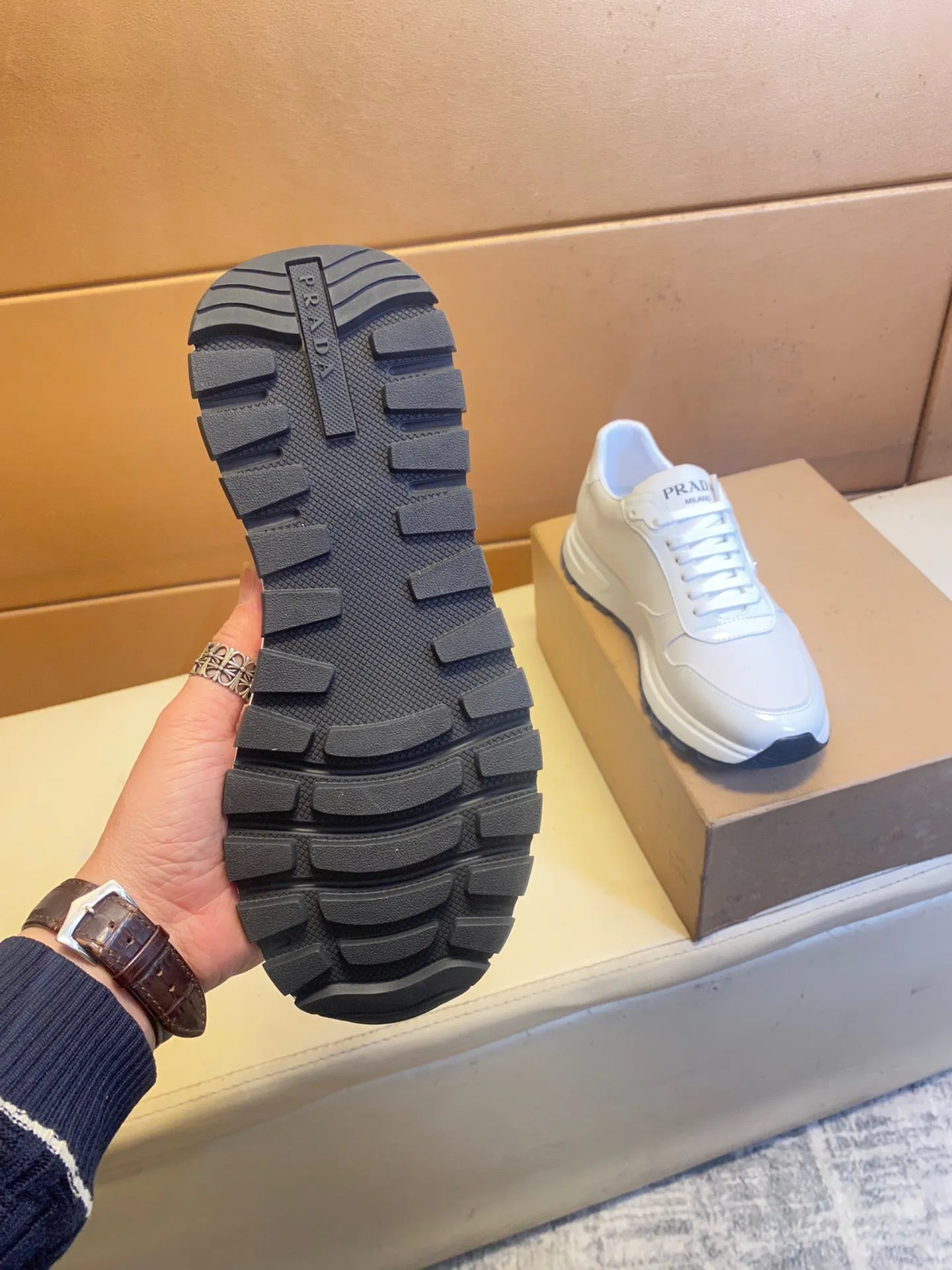 MSE074  Prada Re-Nylon and Brushed Leather Sneakers / Size6-12