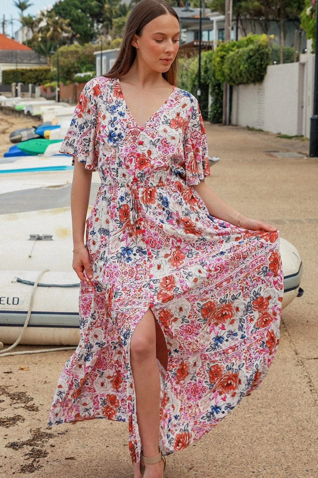NOVA V-NECK MAXI DRESS