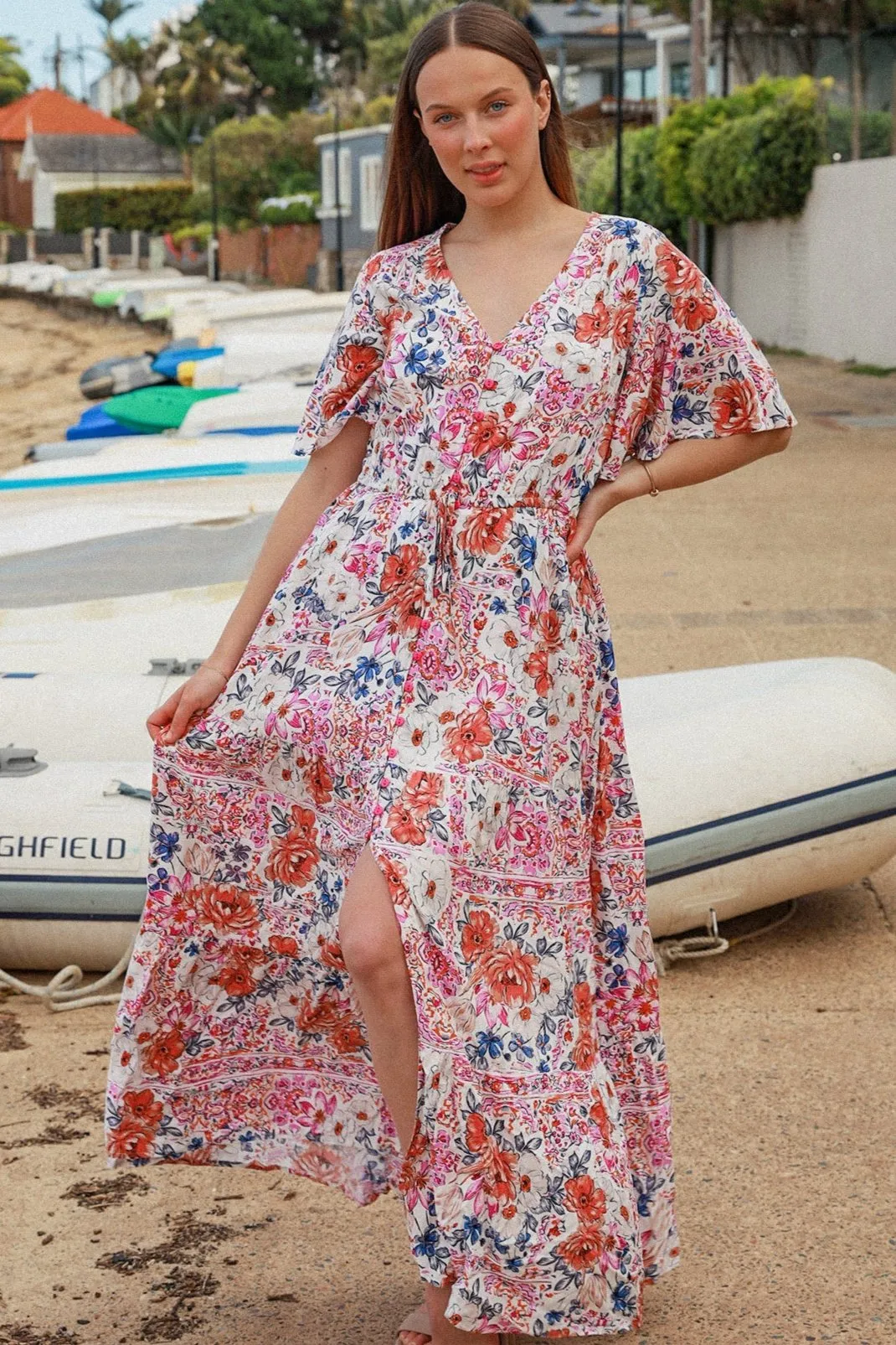 NOVA V-NECK MAXI DRESS