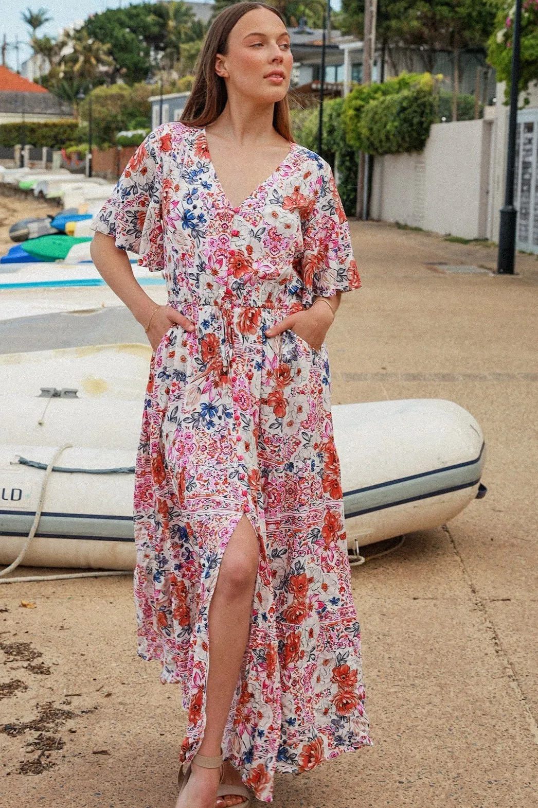 NOVA V-NECK MAXI DRESS