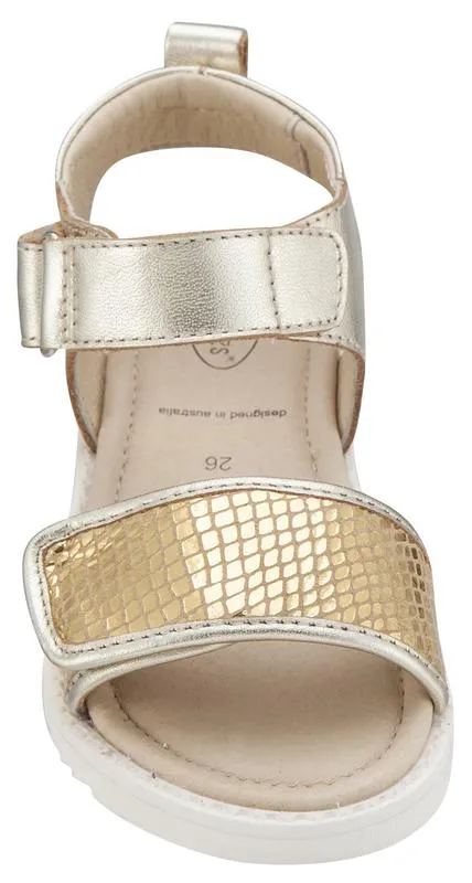 Old Soles Girl's Gold Snake Tish Leather Sandals