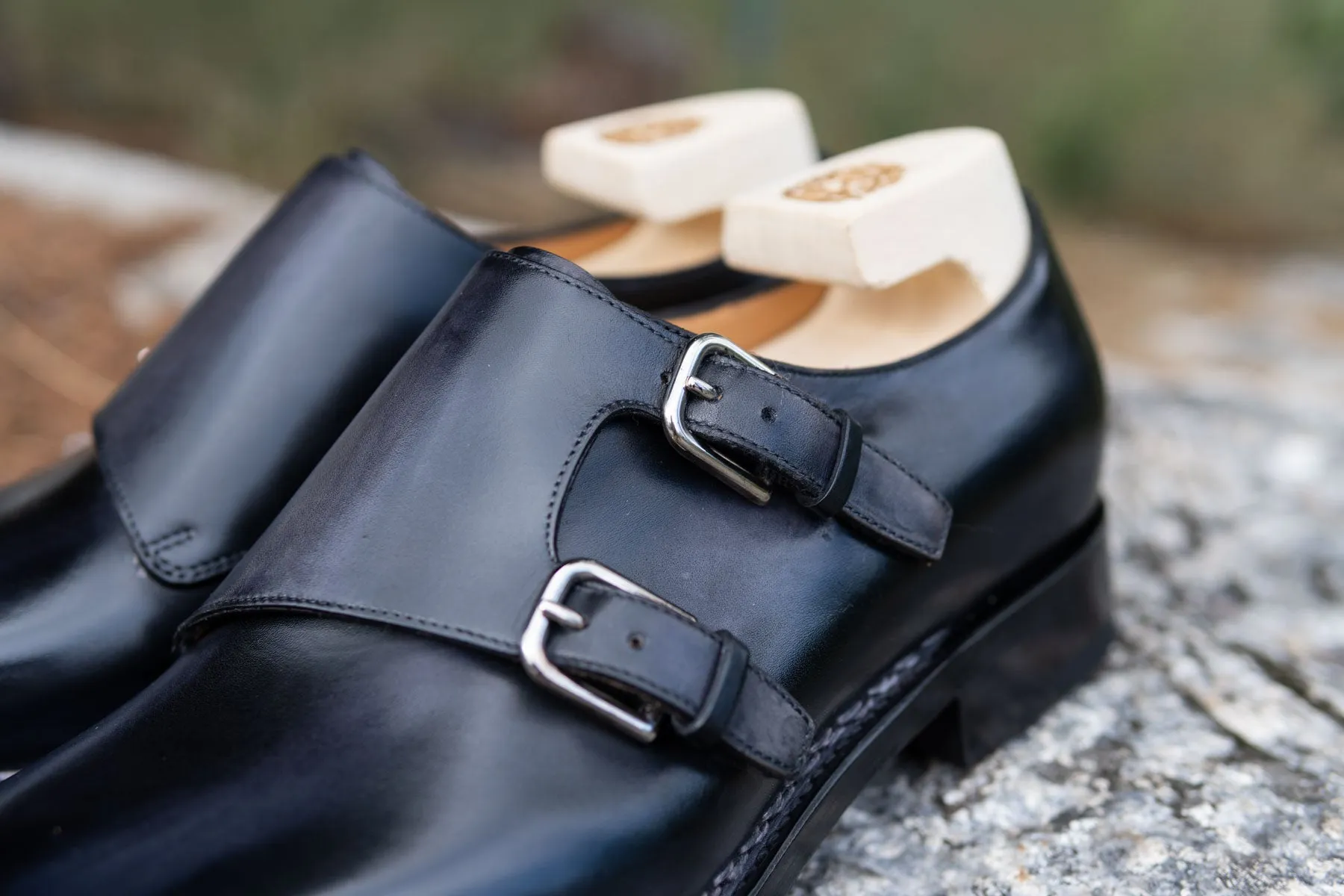 Paolo Scafora 650 Double Monk Strap In Furore Patina MTO