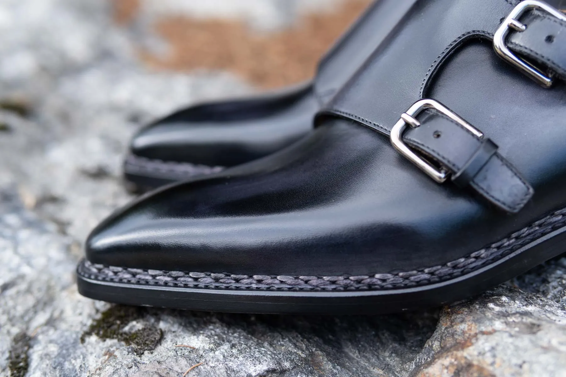 Paolo Scafora 650 Double Monk Strap In Furore Patina MTO