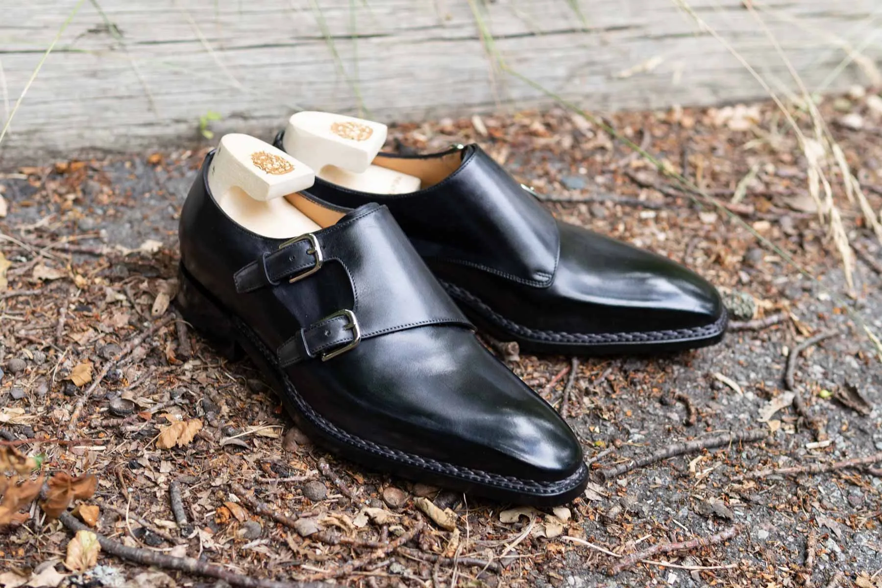 Paolo Scafora 650 Double Monk Strap In Furore Patina MTO