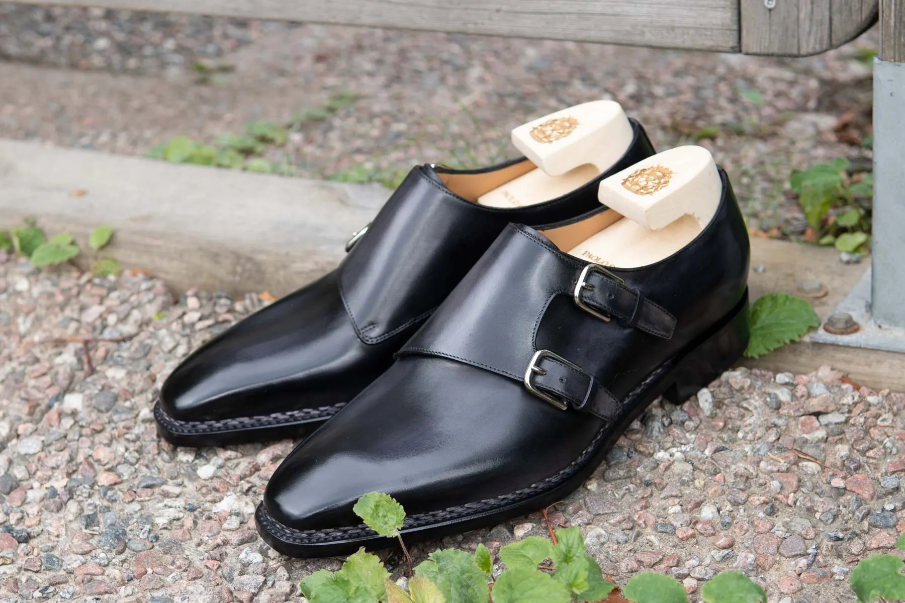 Paolo Scafora 650 Double Monk Strap In Furore Patina MTO