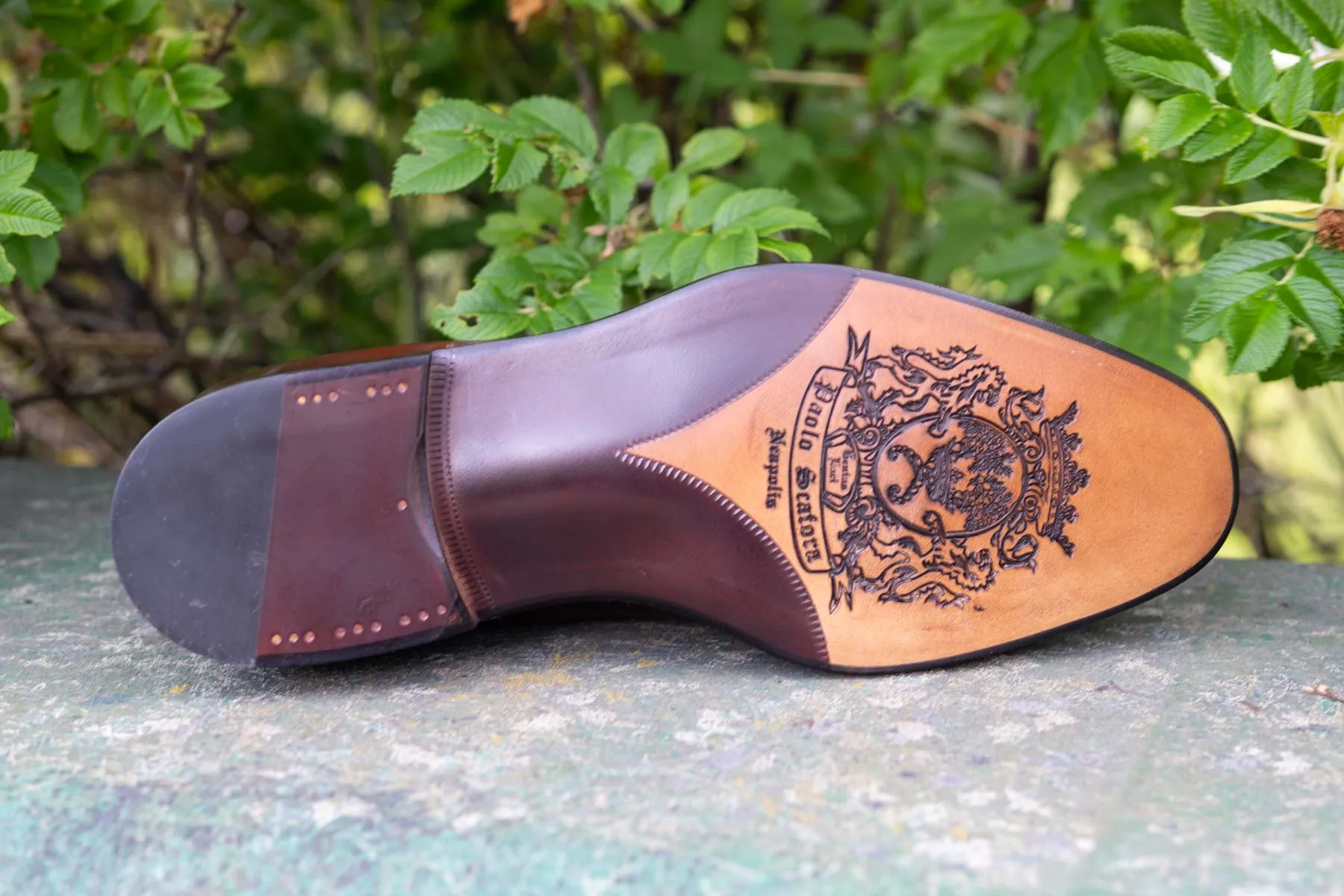 Paolo Scafora 650 Double Monk Strap In Furore Patina MTO