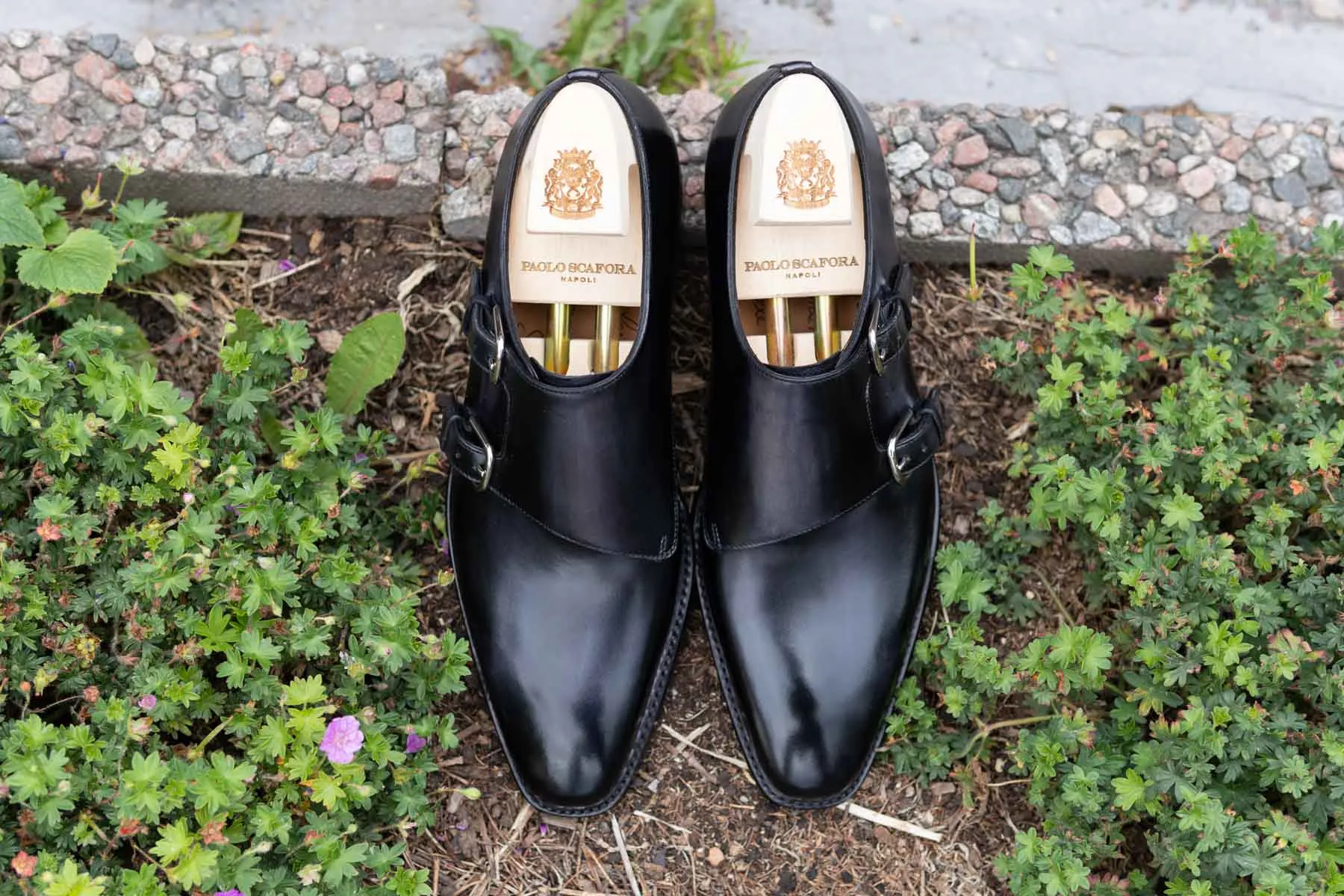 Paolo Scafora 650 Double Monk Strap In Furore Patina MTO