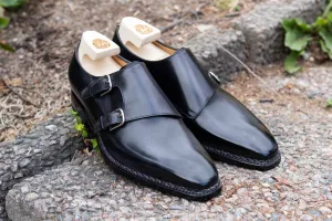 Paolo Scafora 650 Double Monk Strap In Furore Patina MTO