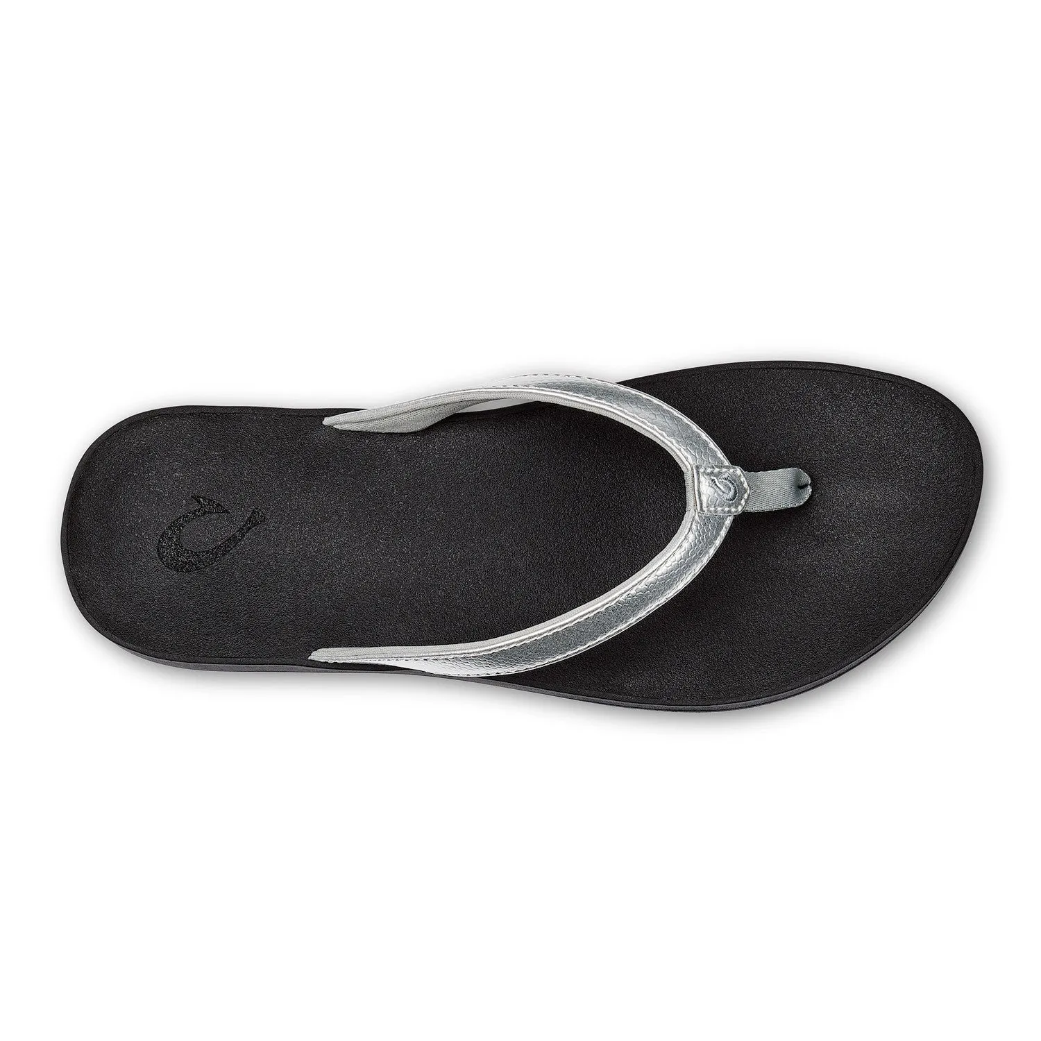 Puawe Woman's Sandal in Silver and Black