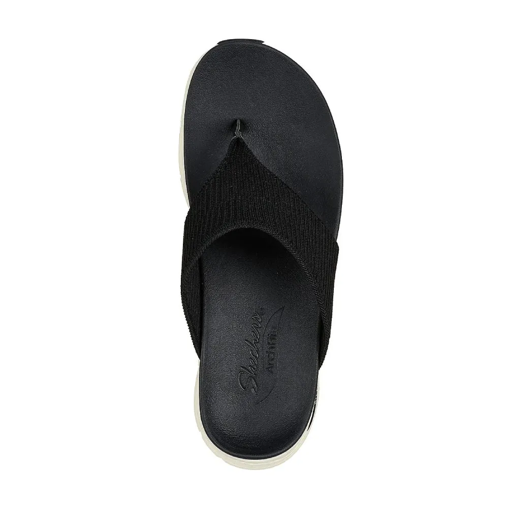 SKECHERS Women's Arch Fit Easy Day Sandal (Black)