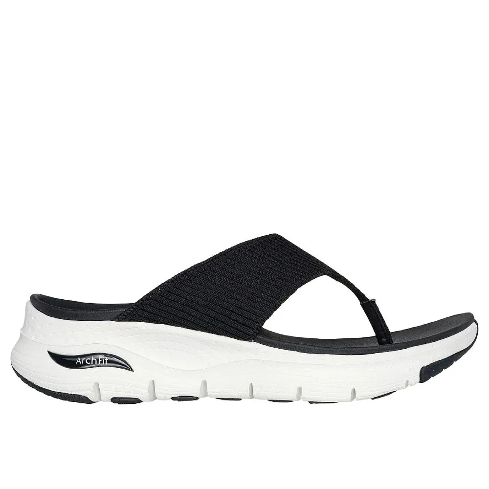 SKECHERS Women's Arch Fit Easy Day Sandal (Black)