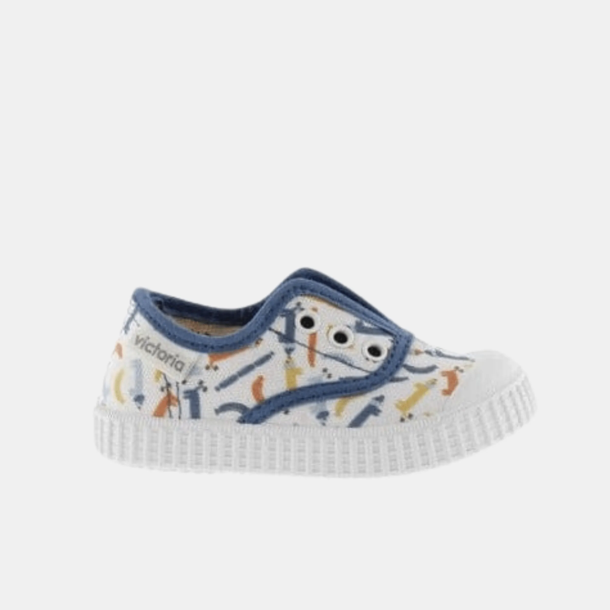 Victoria Printed canvas elasticated Slipon shoes - Azul