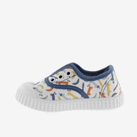 Victoria Printed canvas elasticated Slipon shoes - Azul