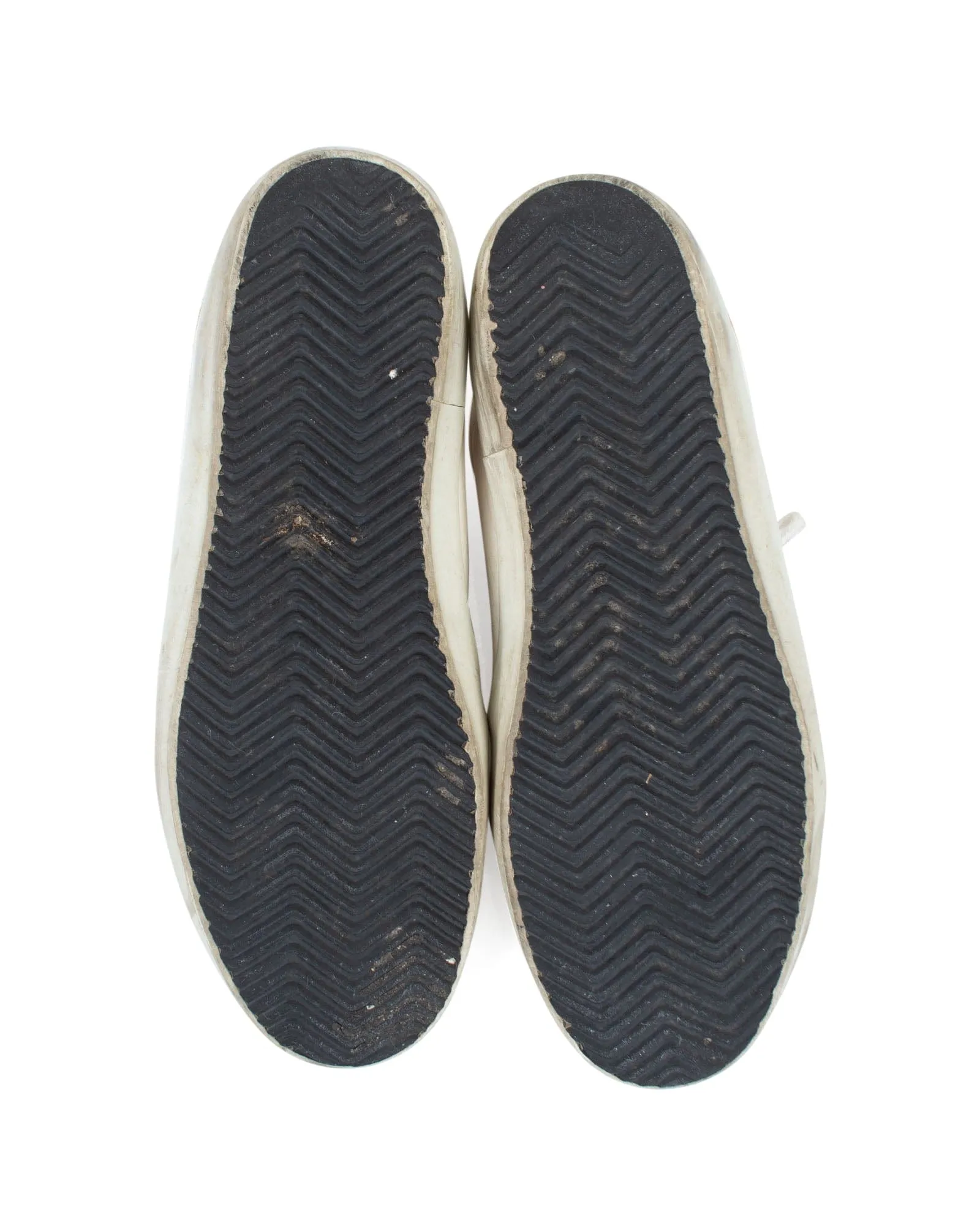 White and Gold Superstar Sneakers