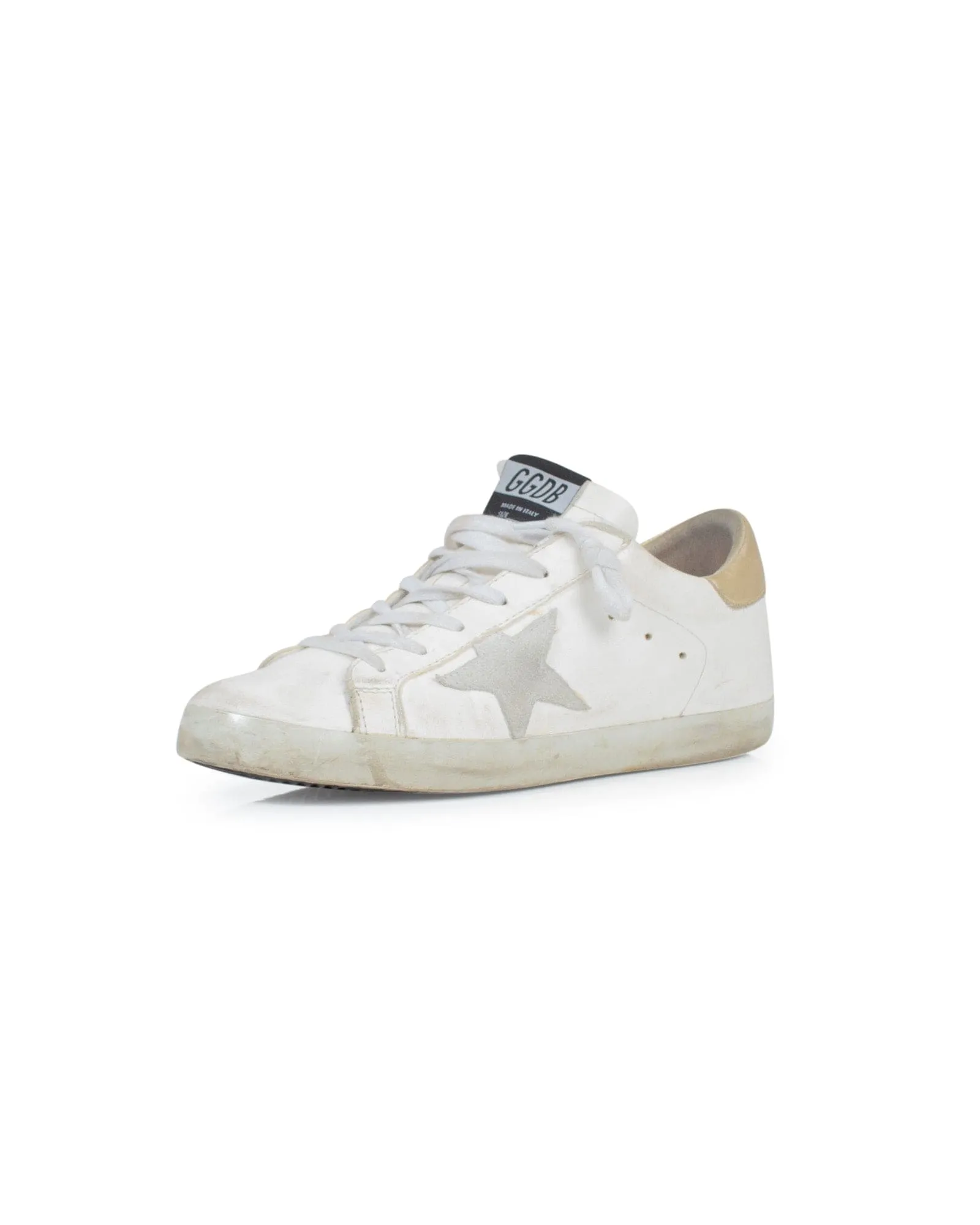 White and Gold Superstar Sneakers