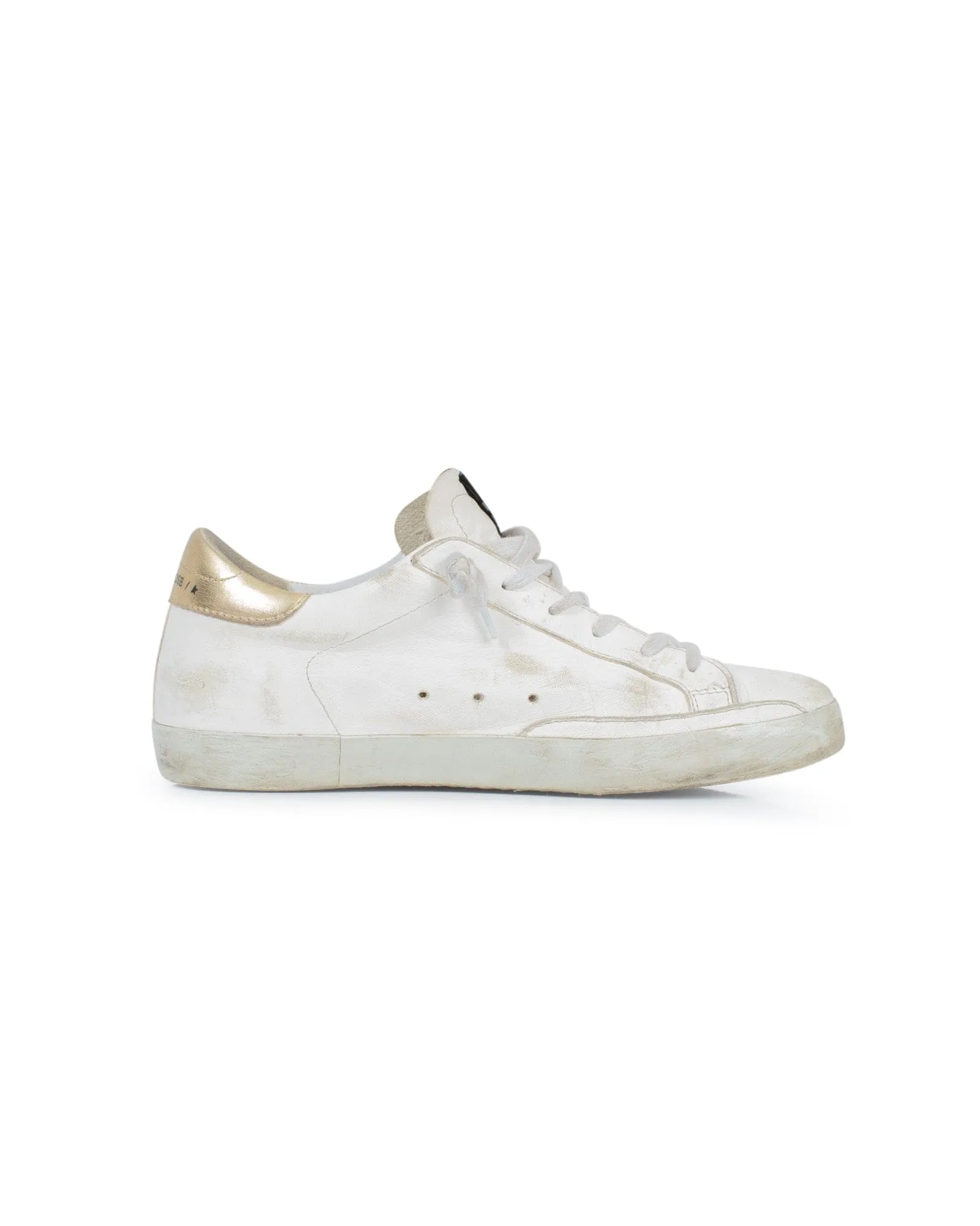 White and Gold Superstar Sneakers