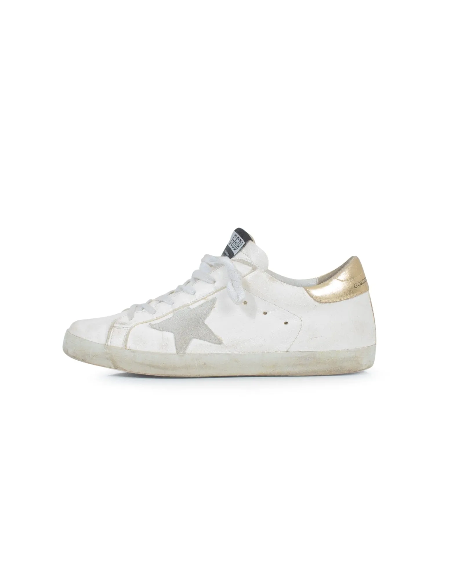 White and Gold Superstar Sneakers