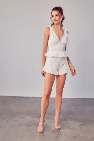 White Eyelet Shorts
