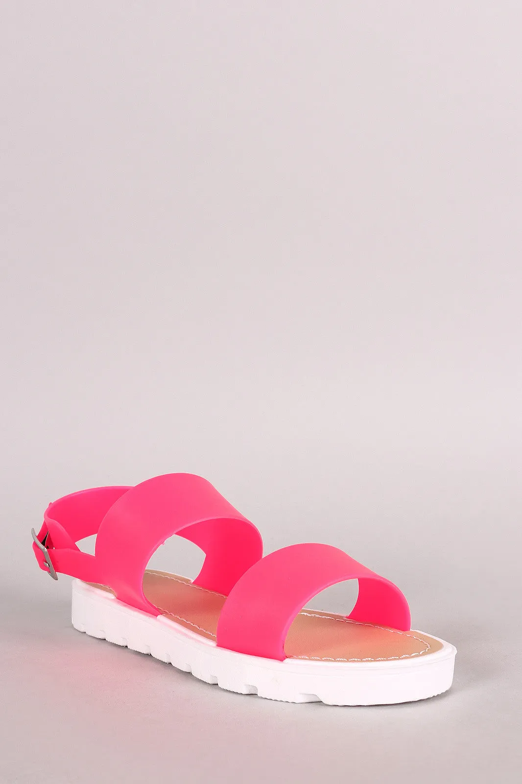 Wild Diva Double Band Slingback Flat Sandal