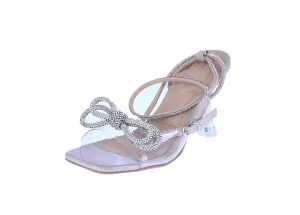 WOMAN'S SHOES NUDE CLEAR GLITTER HEELS CHIC-1